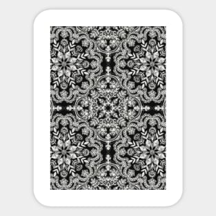 Black & White Folk Art Pattern Sticker